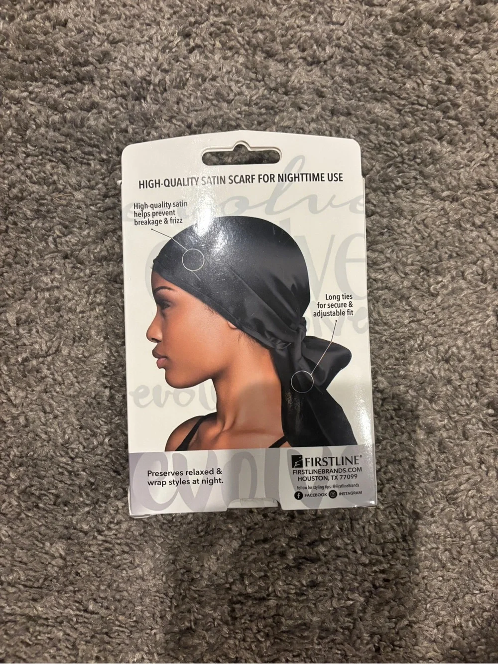 Satin Wrap Scarf - Black